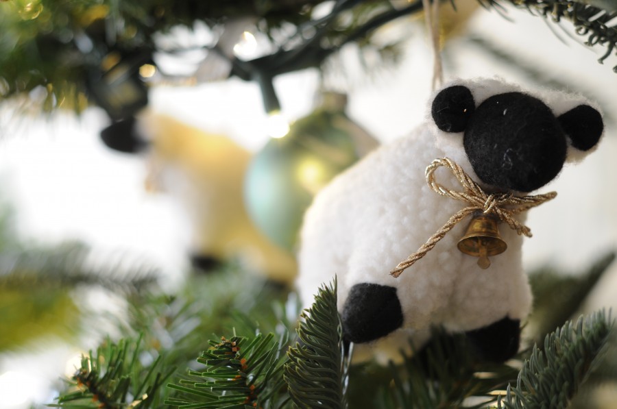 Golden Lamb Christmas ornament