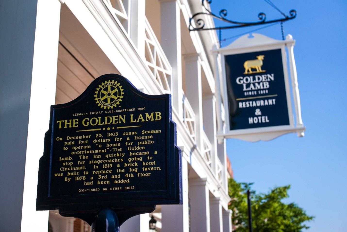 Golden Lamb historical sign